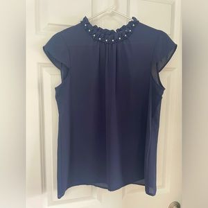 Navy Blouse | Karl Lagerfeld | Size M
